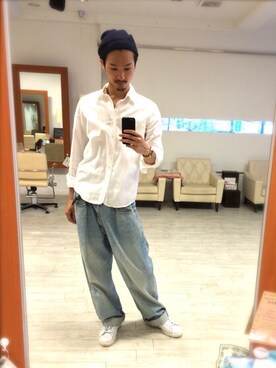 「ゆるパンツ」｜上原 良太さん（メンズ・175cm）の夏コーディネート