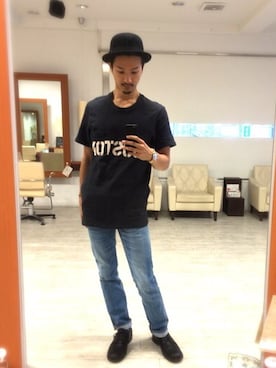 「rag & bone（ラグアンドボーン）のアイテム（Tシャツ/カットソー）」を使った、上原 良太さん（メンズ・175cm）の夏コーディネート