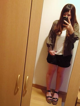 「アイテム（MA-1）」を使った、Ukaさん（レディース・150cm・20代）の夏コーディネート