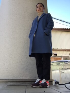「chambre de charme（シャンブルドゥシャーム）のアイテム（チェスターコート）」を使った、みじんこ！さん（レディース・150cm）の冬コーディネート