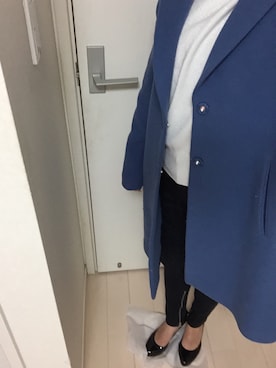「chambre de charme（シャンブルドゥシャーム）のアイテム（チェスターコート）」を使った、みじんこ！さん（レディース・150cm）の冬コーディネート