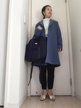 「chambre de charme（シャンブルドゥシャーム）のアイテム（チェスターコート）」を使った、みじんこ！さん（レディース・150cm）の冬コーディネート