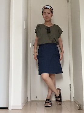 「アイテム（バングル/リストバンド）」を使った、みじんこ！さん（レディース・150cm・20代）の夏コーディネート