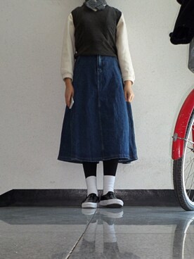 「머플러」｜유진さん（レディース・162cm）の冬コーディネート