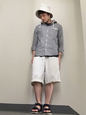 「アイテム（バングル/リストバンド）」を使った、yutaさん（メンズ・168cm・20代）の夏コーディネート
