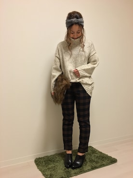 「アイテム（ブーティ）」を使った、MEGYUさん（レディース・153cm・30代）の秋コーディネート