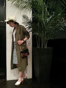 「アイテム（デニムスカート）」を使った、kaoriさん（レディース・163cm）の春コーディネート