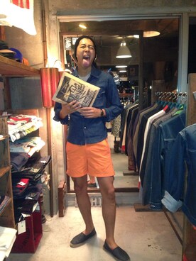 「SALVI（サルヴィ）のアイテム（その他シューズ、ブルー系）」を使った、KATOH KOHTAさん（メンズ・180cm）の夏コーディネート