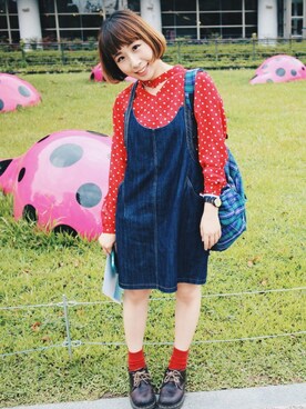 「CASIO」｜「アイテム（その他シューズ）」を使った、yeajenさん（レディース・158cm）の春コーディネート