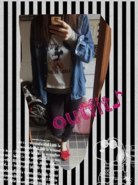 「ダンガリーシャツ」｜「アイテム（モカシン/デッキシューズ）」を使った、kary☆さん（レディース・162cm）の春コーディネート