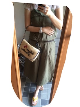 「Jocomomola（ホコモモラ）のアイテム（オールインワン・サロペット）」を使った、kary☆さん（レディース・162cm）の夏コーディネート