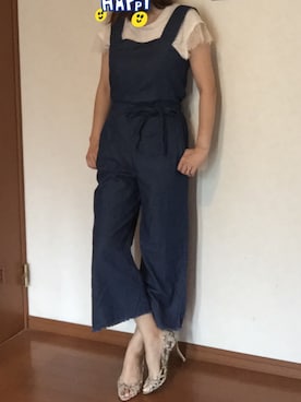 「アニマル」｜「アイテム（サロペット/オーバーオール）」を使った、kary☆さん（レディース・161cm）の春コーディネート
