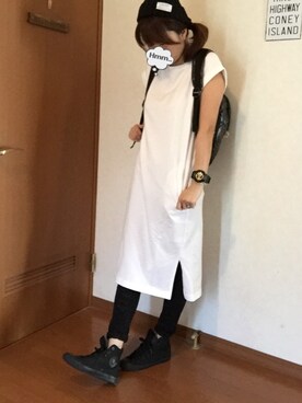 kary☆ is wearing CONVERSE "converse コンバース ALL STAR HI オールスター ハイ 3206 BLKﾓﾉｸﾛｰﾑ"