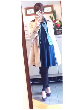 「STRAWBERRY-FIELDS（ストロベリーフィールズ）のアイテム（パンプス）」を使った、ひーこさん（レディース・156cm）の冬コーディネート