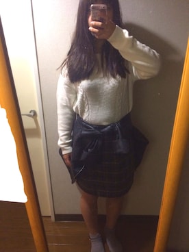 「Guess（ゲス）のアイテム（ライダースジャケット）」を使った、YUKAさん（レディース・156cm）の秋コーディネート
