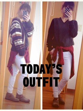 「カシミヤ」｜ナナさん（レディース・147cm）の冬コーディネート