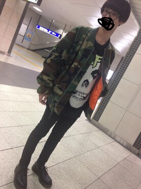 「Alpha Industries（アルファインダストリーズ）のアイテム（その他アウター）」を使った、かっつさん（メンズ・174cm）の秋コーディネート