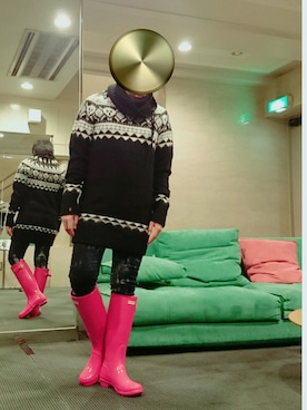 「ラバーブーツ」｜「アイテム（レインシューズ）」を使った、JBRNさん（メンズ・165cm）の秋コーディネート