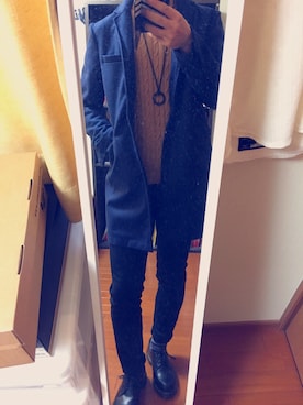 「アイテム（チェスターコート）」を使った、たくみさん（メンズ・178cm・10代）の秋コーディネート