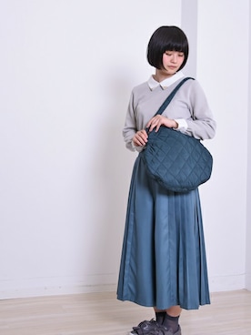 「プリーツ」｜【み】 - poudoudouさん（レディース・160cm）の冬コーディネート