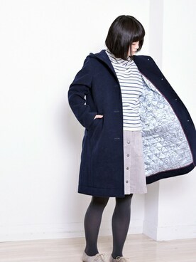 「POU DOU DOU（プードゥドゥ）のアイテム（その他アウター）」を使った、【み】 - poudoudouさん（レディース・160cm）の冬コーディネート