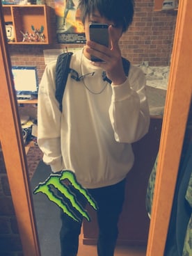 「大学」｜「アイテム（スウェット）」を使った、ぬのさん（メンズ・177cm）の秋コーディネート