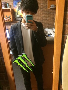「大学」｜「アイテム（スウェット）」を使った、ぬのさん（メンズ・177cm）の秋コーディネート