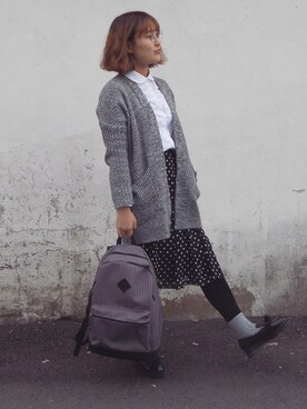 「skirt」｜「アイテム（その他アウター）」を使った、기믕지さん（レディース・163cm）の冬コーディネート