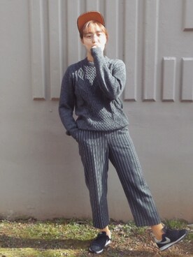 「와이드팬츠」｜기믕지さん（レディース・163cm）の冬コーディネート