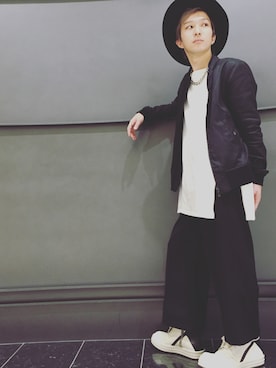「RICK OWENS」｜「アイテム（ミリタリージャケット）」を使った、Takehiko Kurataさん（メンズ・168cm）の秋コーディネート