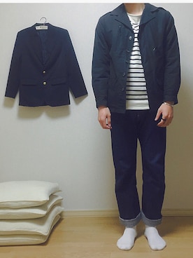 「ARROW（アロー）のアイテム（テーラードジャケット）」を使った、soさん（メンズ・185cm）の秋コーディネート