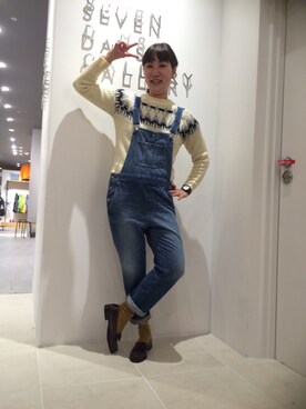 「SEVENDAYS=SUNDAY（セブンデイズサンデイ）のアイテム（つなぎ/オールインワン）」を使った、yuika fujiwaraさん（レディース・164cm）の秋コーディネート