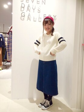 「SEVENDAYS=SUNDAY（セブンデイズサンデイ）のアイテム（ニットキャップ/ビーニー）」を使った、yuika fujiwaraさん（レディース・164cm）の冬コーディネート