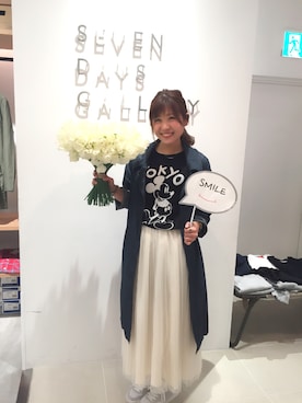 「SEVENDAYS=SUNDAY（セブンデイズサンデイ）のアイテム（ピーコート）」を使った、yuika fujiwaraさん（レディース・164cm）の春コーディネート