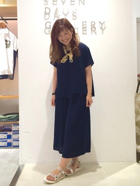 「SEVENDAYS=SUNDAY（セブンデイズサンデイ）のアイテム（つなぎ/オールインワン）」を使った、yuika fujiwaraさん（レディース・164cm）の夏コーディネート