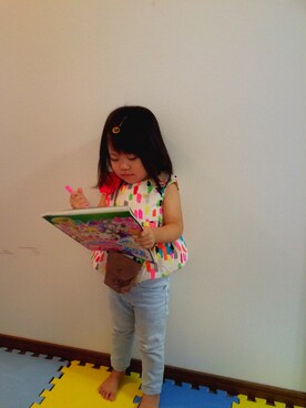 「babyGAP（babyGAP）のアイテム（トップス、ホワイト系）」を使った、ゆゆさん（キッズ・100cm）の秋コーディネート