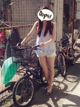 「blue」｜「アイテム（キャミソール）」を使った、cecihonさん（レディース・157cm）の夏コーディネート