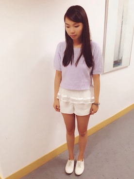 「MERCURYDUO（マーキュリーデュオ）のアイテム（その他トップス）」を使った、cecihonさん（レディース・157cm）の秋コーディネート