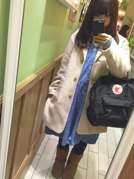 「Lee（リー）のアイテム（ブーツ）」を使った、ｍａｉｋｏ＊さん（レディース・155cm）の冬コーディネート