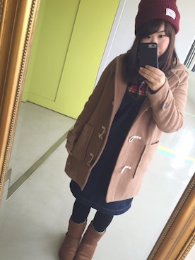 「Lee（リー）のアイテム（ブーツ）」を使った、ｍａｉｋｏ＊さん（レディース・155cm）の冬コーディネート