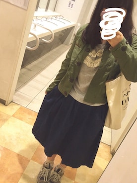 「RAY CASSIN（レイカズン）のアイテム（ミリタリージャケット）」を使った、ｍａｉｋｏ＊さん（レディース・155cm）の夏コーディネート