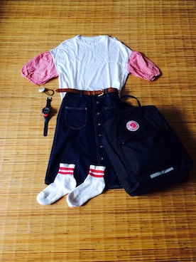 「カンケンBAG」｜maruko&okameさん（レディース・148cm）の夏コーディネート