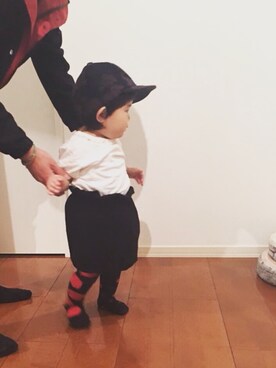 「1歳児」｜「アイテム（キャップ）」を使った、KANAAANさん（キッズ・80cm）の秋コーディネート
