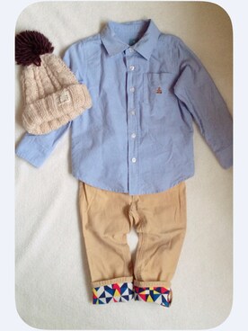 「babygap」｜「アイテム（チノパンツ）」を使った、もんちゃんさん（レディース・160cm）の秋コーディネート