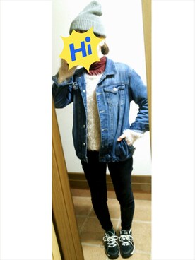 「タートル」｜「アイテム（帽子）」を使った、ハルさん（レディース・158cm）の秋コーディネート