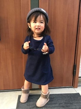 「SM2（エスエムツー）のアイテム（ワンピース/ドレス）」を使った、さゆきさん（キッズ・90cm）の冬コーディネート