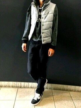 「G-（ジー）のアイテム」を使った、Zackeyさん（メンズ・179cm）の秋コーディネート