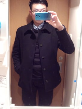 「アイテム（ピーコート）」を使った、Keisuke Sanoさん（メンズ・172cm・10代）の冬コーディネート