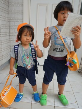 3BOYS⑅◡̈*🐒さん（キッズ・120cm）の秋コーディネート