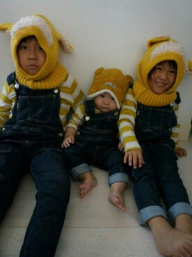 3BOYS⑅◡̈*🐒さん（キッズ・70cm）の秋コーディネート